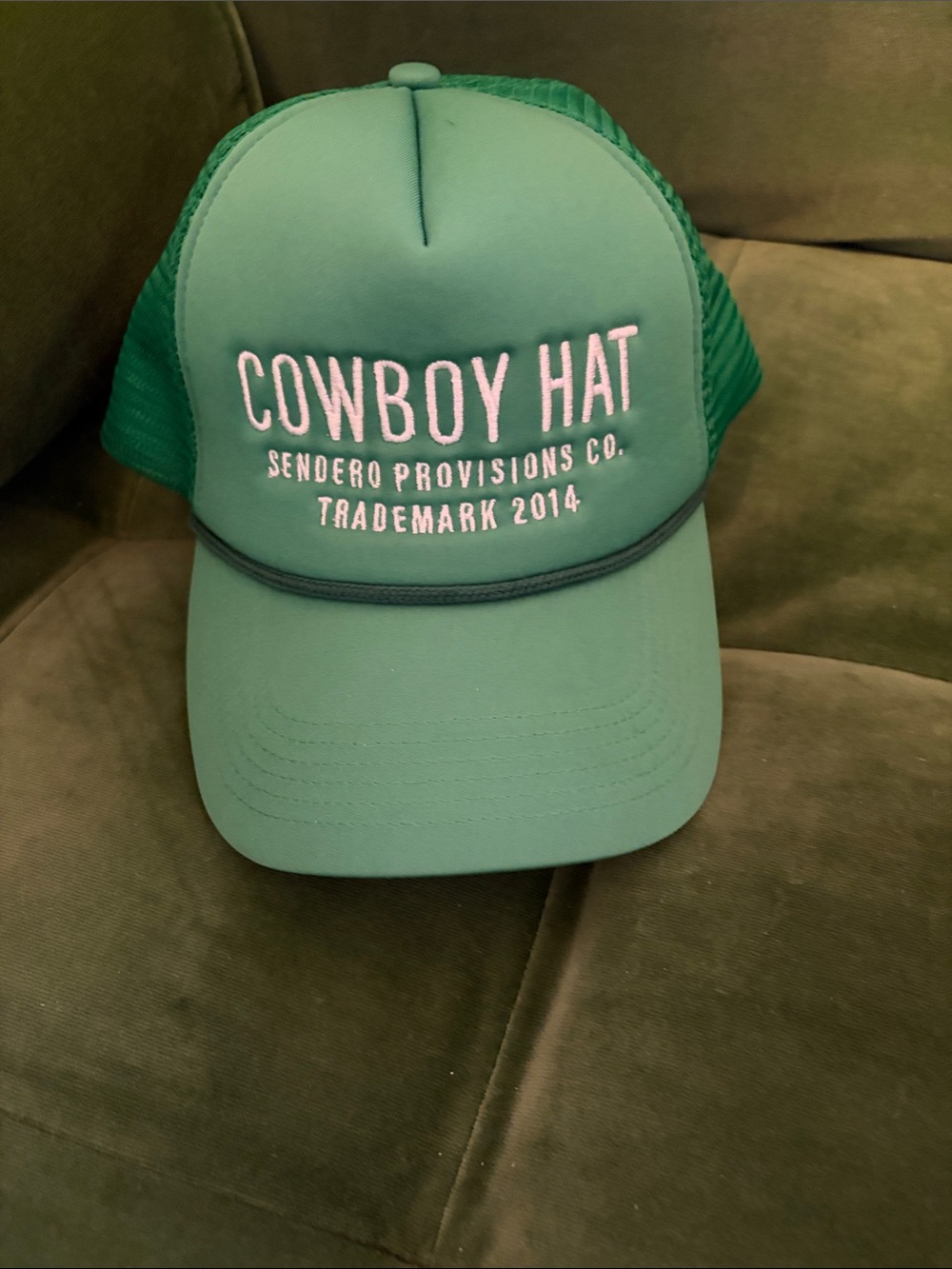 Sendero Provisions Co. Green "Cowboy Hat" Trucker Cap
